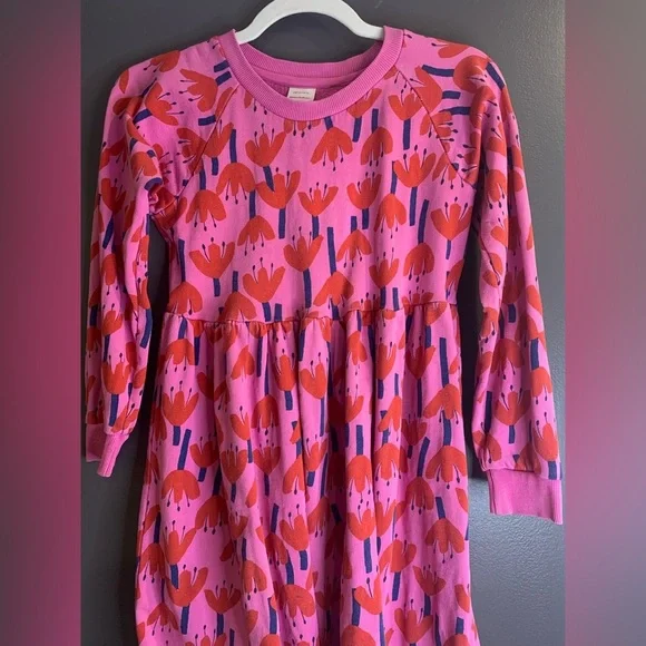 Hanna Anderson Pink and Red Floral Kids Dress size 10 - Picture 2 of 3